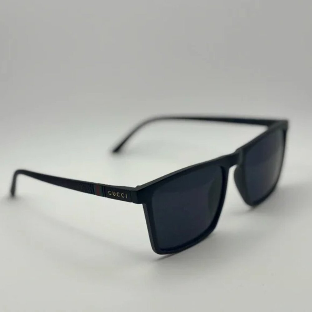 Authentic Gucci Rectangular Matte Black Sunglasse… - image 2